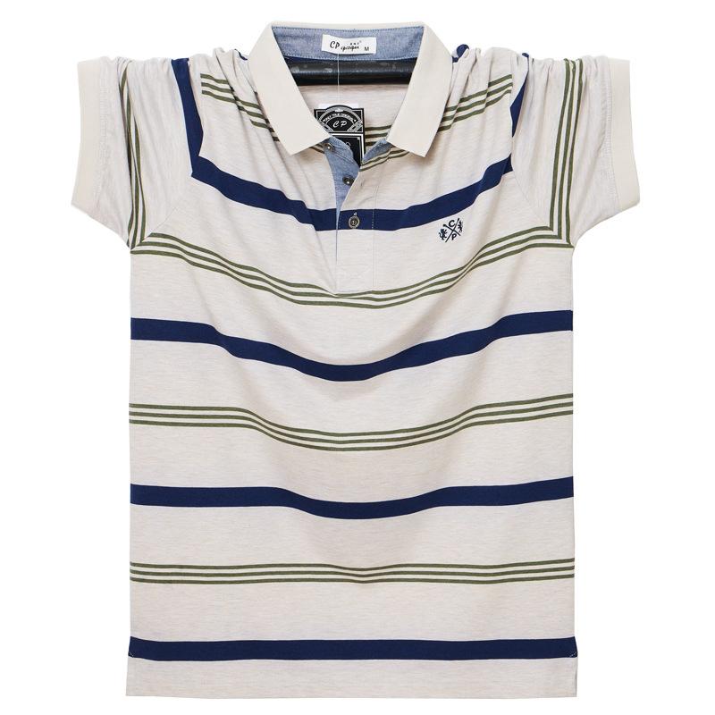 

Men s Striped Short Sleeve Polo Shirts Pullover Shirts Moisture Wicking Lightweight Golf Shirts for Men Summer Loose Fit Button Up Collared Tee Shirt L зеленого кольору хакі