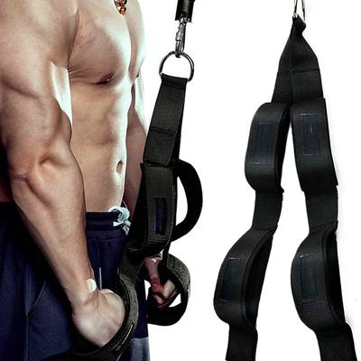 Tricep Pull Down Rope Cable Attachment with 2 Sets of Handles Neoprene Pads for Home Gym Workout Training Exercise Equipment