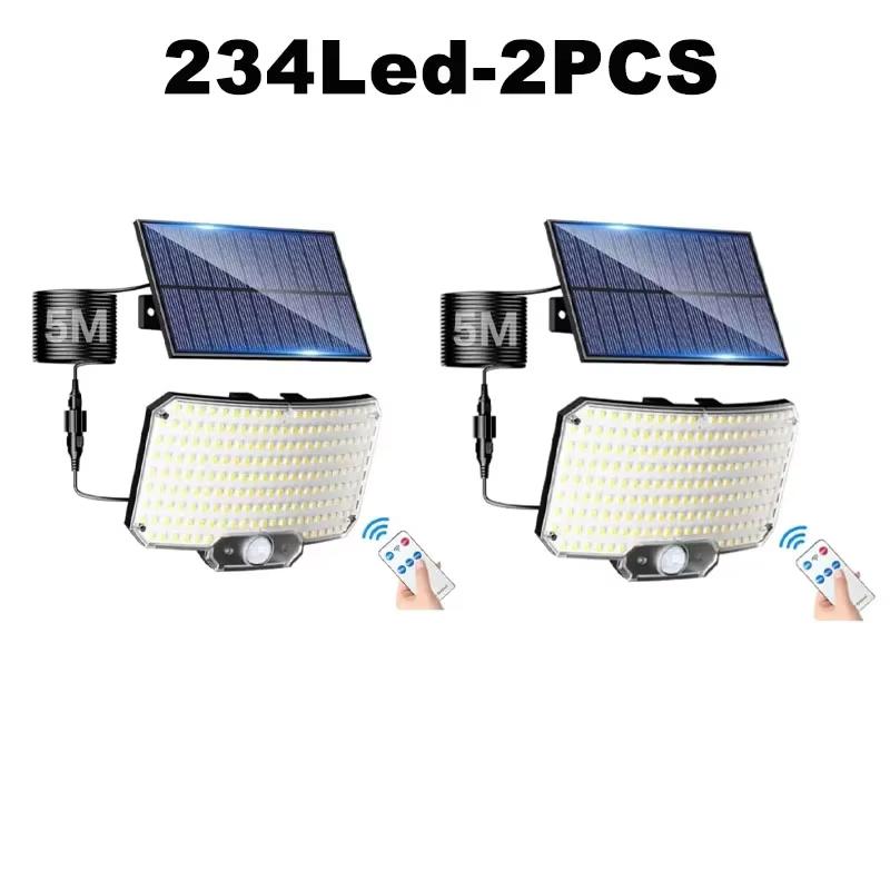 Solar Lights Outdoor 3 Modes Motion Sensor Flood Lights 234LED Solar Wall Lights for Outside Yard Garden Fence Pathway Lighting