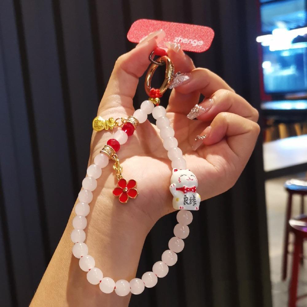 Lucky Cat Mobile Phone Lanyard Wrist Chain Cell Phone Chain  Phone Case Accessories style 2