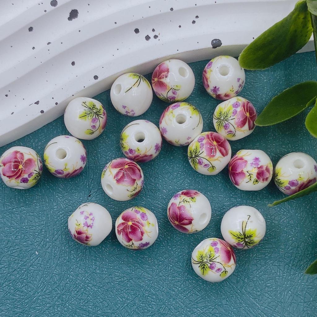 12mm Handmade Ceramic Round Beads for DIY Projects and Knot Decorations