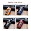 Luxuriöse Leder Reißverschluss Quadratisch Transparente Fenster Schlüssel Tasche Hülle Geldbörse Schlüsselanhänger Zuhause Auto Schlüsselhalter Damen Zuhause Auto Organizer