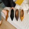 2025 New Pointed Suede Flat Bottom Shallow Mouth Versatile Commuter Work OL Foot Mary Jane Women's Single Shoes