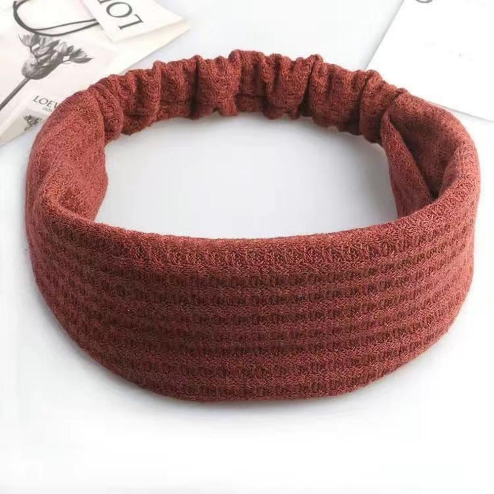 Knitted Wide Headbands Solid Color Hair Hoop Korean Style Lace Hairbands Non Slip Headwear Girls Wide Side Head Wrap Gifts