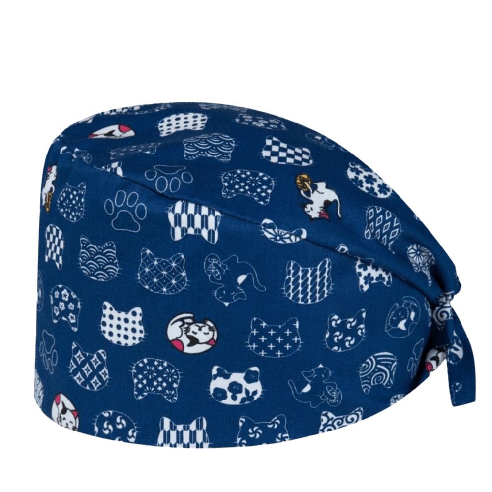 Unisex Cartoon Printing Scrub Cap Adjustable Buckle Print Design Lab Scrub Hat Breathable Soft Pure Healthcare Hats Pet Hospital