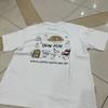 Koreanisch 2025 Sommer Neu Snow Peak Kurzarm Rundhals T-Shirt Locker Vielseitig Baumwoll-Top Unisex Harajuku Lässig Nachthemden