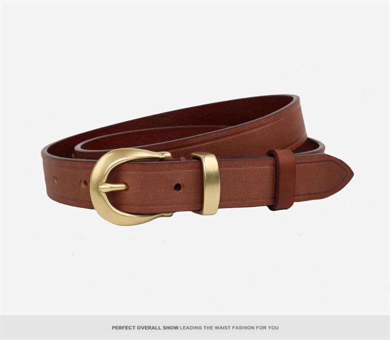2024 Women's Korean Style Genuine Leather Belt - Trendy, Versatile, Retro Cowhide Denim Waistband
