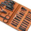 16-teiliges braunes Nagelknipser-Set Edelstahl Nagelknipser mit Falttasche Maniküre-Knipser-Sets Schere Make-up Schönheitswerkzeug