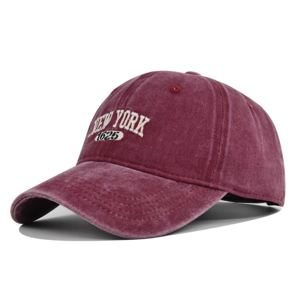 Retro Letter New York Embroidery Baseball Cap Visor Washed Cotton Baseball Hats Adjustable Peaked Cap For Man Women