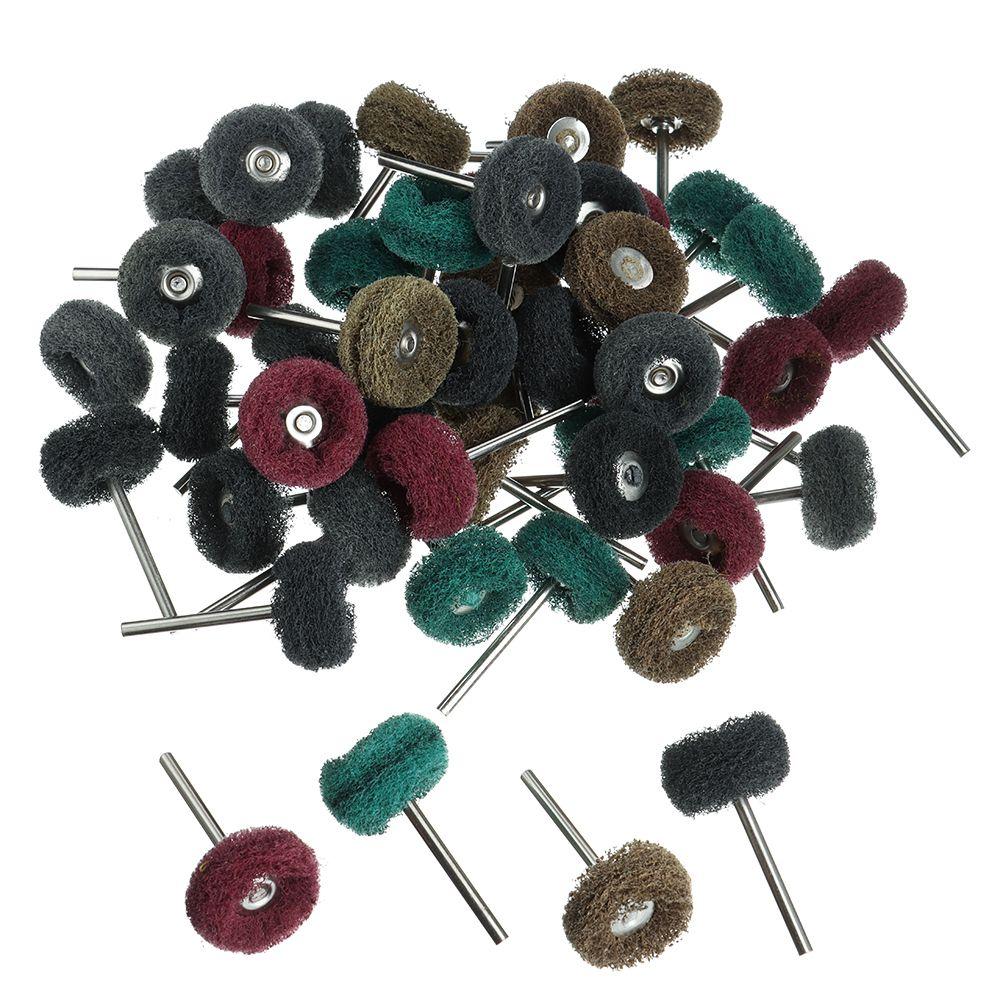 10pcs Abrasive Grinding Sanding with 3mm Shank Polishing Wheel Drill Abrasive Brush Nylon Buffing