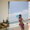 Retro Beach Girl with Beachball Vintage Metal Tin Sign 8x12 Inch Wall Art for Beach Bar Home Decor