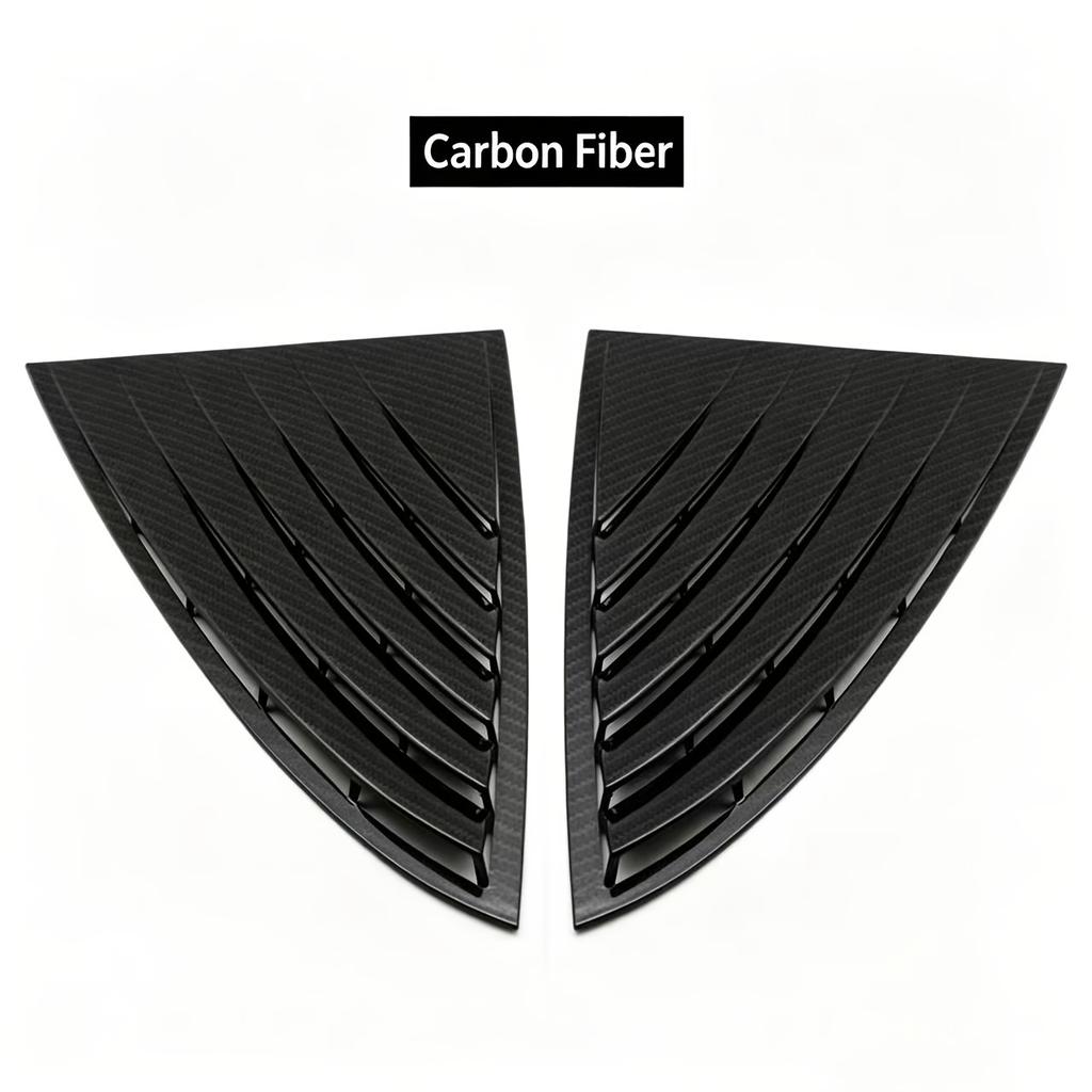 For Tesla Model 3 Rear Side Window Louver Trim Cover 2019 Model ABS Black Carbon Fiber Pattern Triangular Window Vent Sporty Exterior Modification