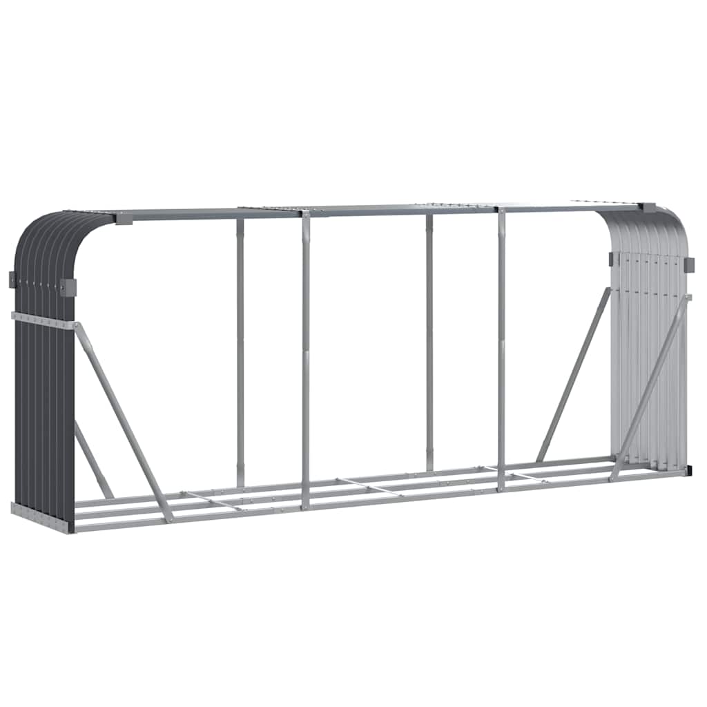 vidaXL Holzkorb Anthrazit 234x45x100 cm Verzinkter Stahl