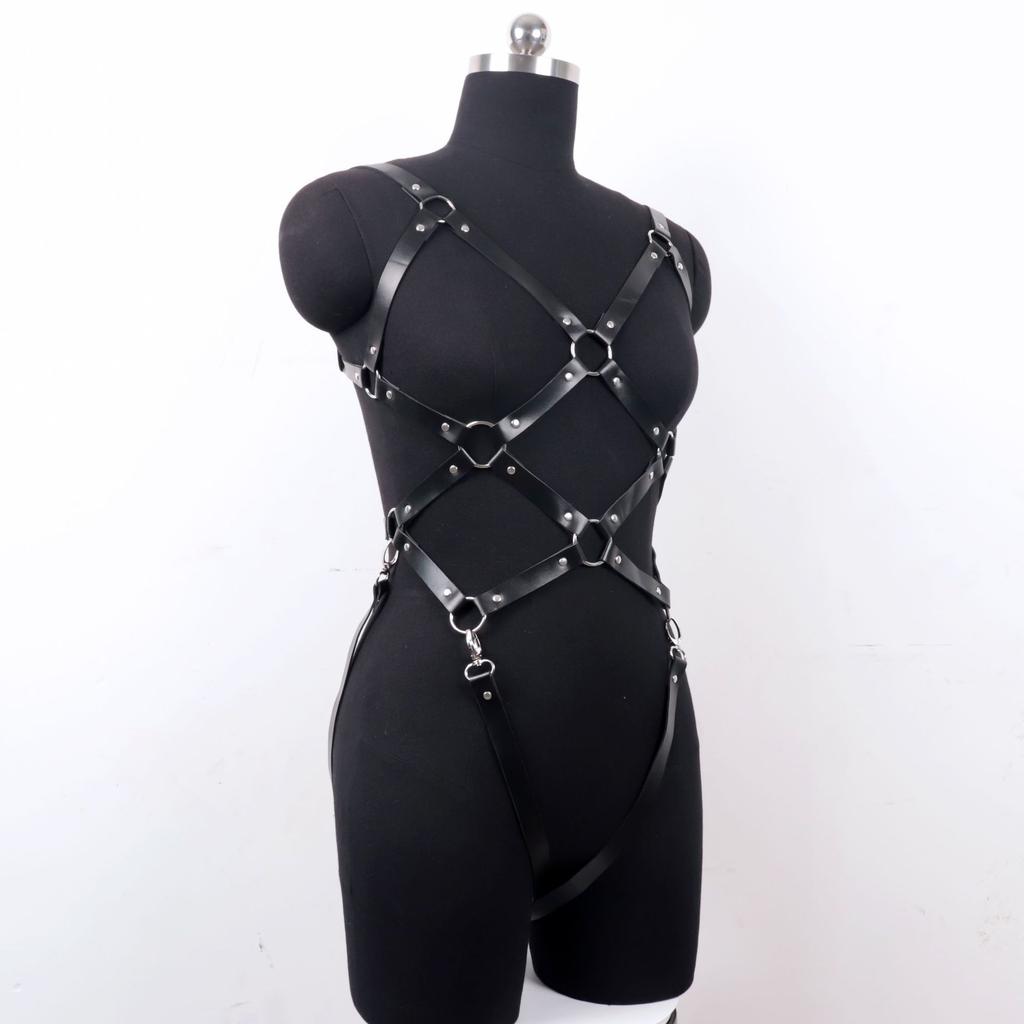 Women's SM Alternative Binding Props Adult Sex Toys Leather Binding Clothes Eyemask Collar Set Leather Strap Bondage Gear