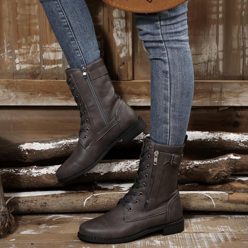 Large Size Snow Boots Women's Autumn and Winter New Lace-up Cotton Boots Cotton Shoes Women