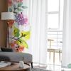 Blumen-Kunst-Aquarell-Rose-Tüll-Fenstervorhang für Wohnzimmer, moderner transparenter Vorhang für Schlafzimmer, Küche, Vorhänge individuell