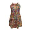 Bohemian Halter Neck Sleeveless A-line Dress with Colorful Spiral Print
