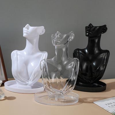 Figure Necklace Display Frame Plastic Jewelry Display Stand Jewelry Display Rack With Tray