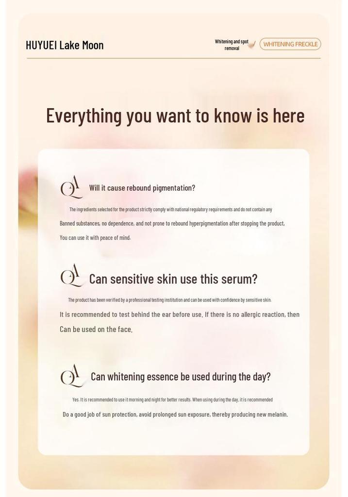 Freckle Removal & Whitening Anti-Wrinkle Facial Serum for Spot and Dullness Reduction