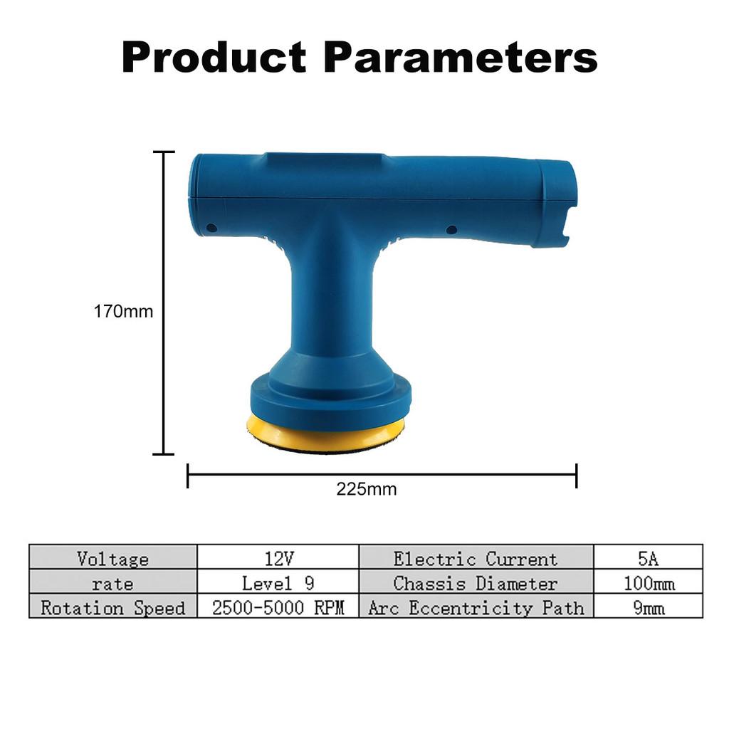 300W Electric Car Polishing Machine 12V Cordless Portable Polisher 9 Gears Adjustable Automotive Waxing Repairing Sander