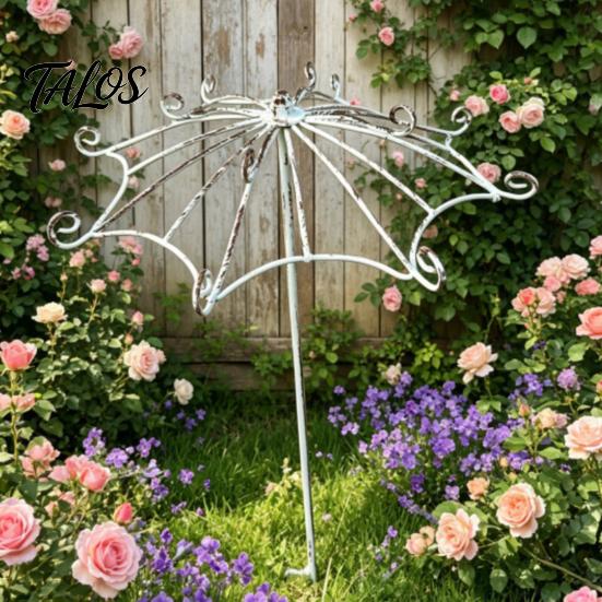 Natural Growth Support for Green Plants Vintage Umbrella Garden Trellis, Metal Climbing Plant Support, Shape Trellis Vines Roses Clematis, Patio