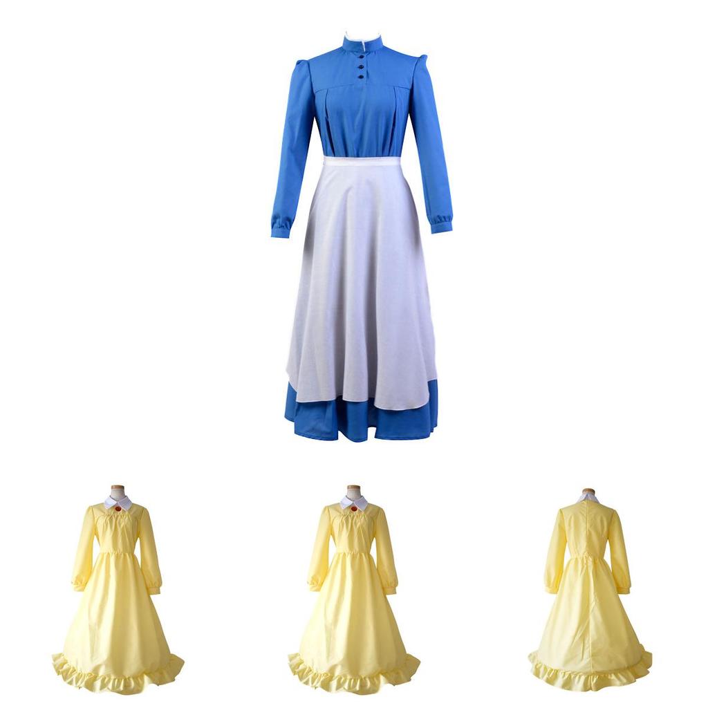 Howl's Moving Castle Sophie Magnificent Long Sleeve Dress Cosplay Costume