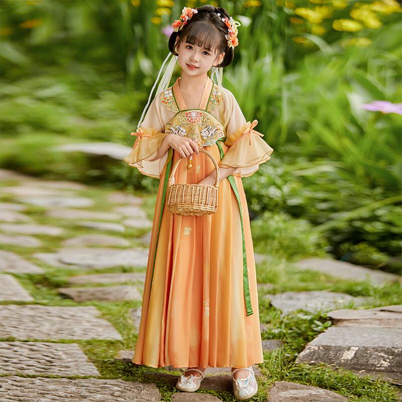 Anneyol Girls' Summer Chinese Style Hanfu Princess Dress
