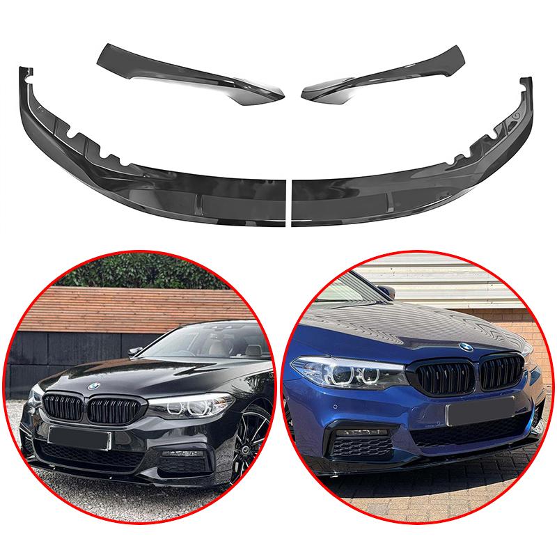 For BMW 5 Series G30 G31 M-Tech M Sport 2017-2020 High Quality 4PCS MP Style Car Front Lip Bumper Spoiler Body Kit Glossy Black