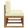 2 Pieces Outdoor Middle Sofa Solid Wood Acacia Natural