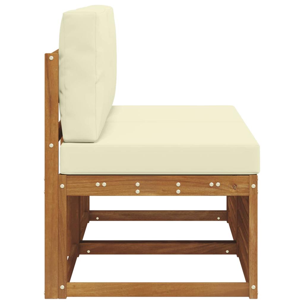 2 Pieces Outdoor Middle Sofa Solid Wood Acacia Natural