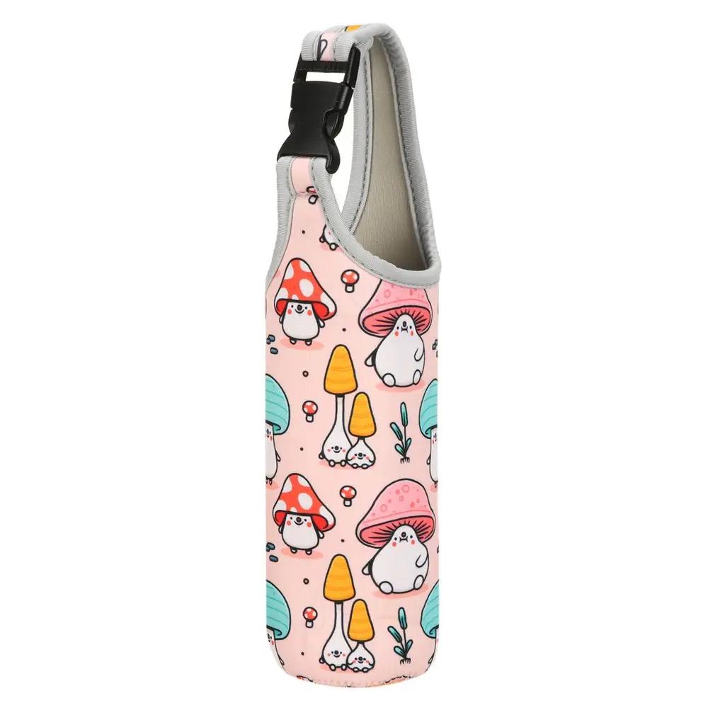 Cute Cartoon Cup Cover Kids Drinking Bottle Protective Cover Strap Lanyard Buckle Adjustable Plush Insulation Cup Case