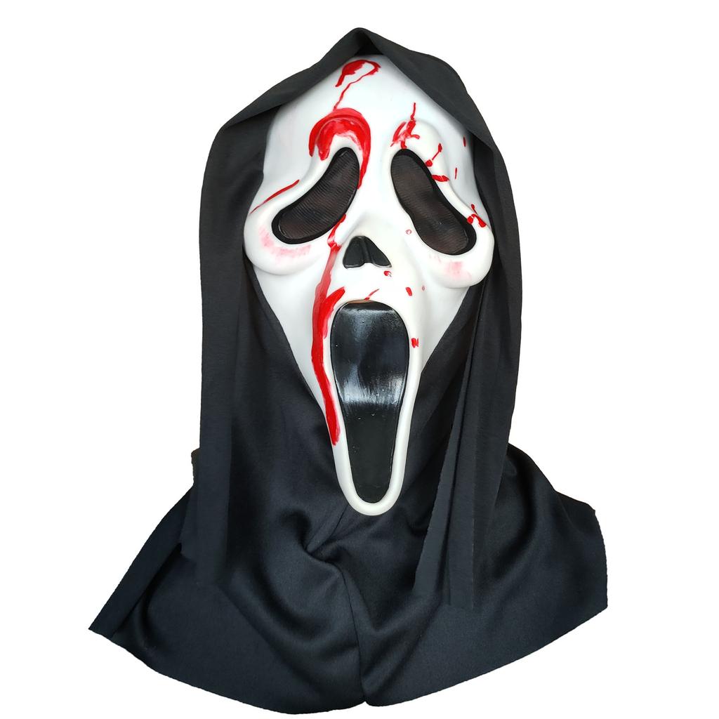 Halloween Horror Mask with Scream sound6Death COS Adult Clothing COS Ghost Prop with a Ghost Face