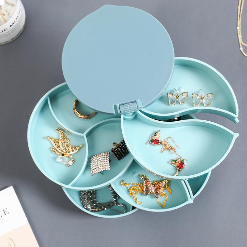 1Pc Multi-Layer Rotating Jewelry Box for Necklaces Earrings Rings and Accessories