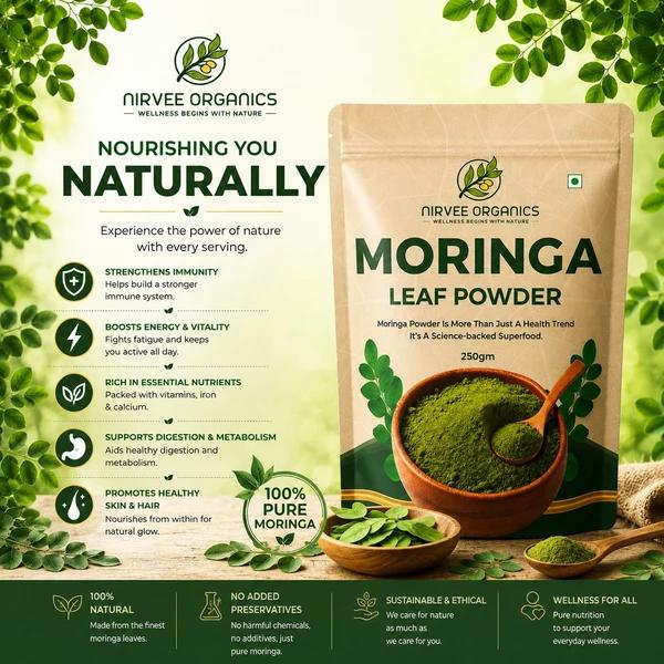 Порошок Моринги и добавка для улучшения пищеварения (100 г + 250 г), Moringa Leaf Powder & Mor-Jee Blend, Nirvee Organics