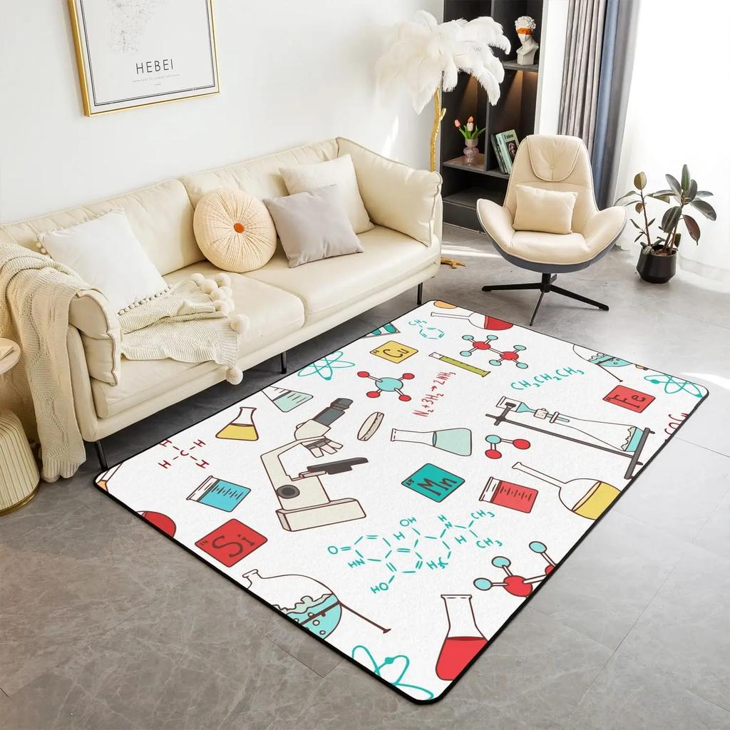 Math Theme Area Rug Math Equation Rugs for Boys Girls Math Geometry Science Style Carpet Mathematics Formula Indoor Floor Mat