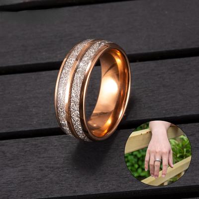 Ikuinen Kratzfeste Wolframcarbid-Ringe für Damen und Herren, Roségold, 8 mm breit, Finger-Verlobungsring, minimalistischer Schmuck, wasserdicht
