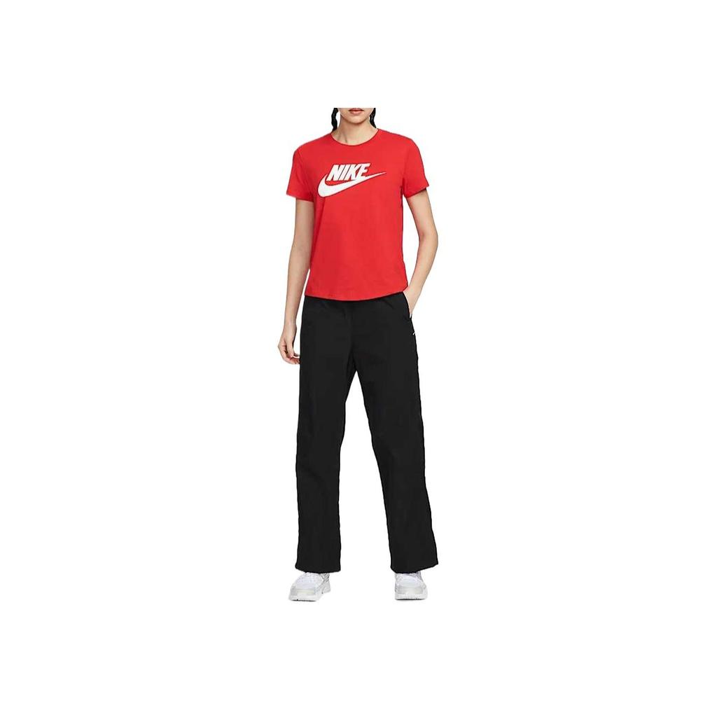 Nike Sportswear Essentials Series Clean Comfortable Skin-Friendly Letter Short Sleeve T-Shirt Women Tops Red DX7907-657