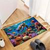 Tropical Fish Print Doormat, Non-Slip Entrance Floor Mat with Colorful Coral Reef & Fish Design, Indoor Rug for Ocean Lovers