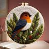 CHENISTORY Wool Felting Painting Needle Embroidery Kit Branch Bird Painting DIY Crafts Animals Handmade Home Decoration
