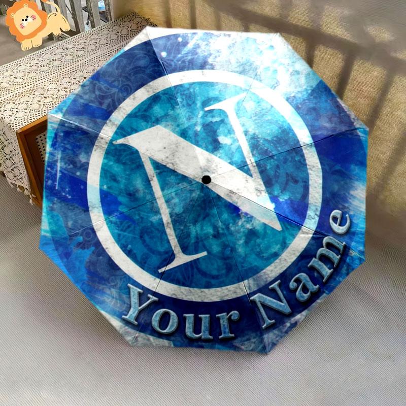 1 PC Automatic Folding Umbrella - SSC Napoli Custom Name Pattern, Portable & Foldable Design with 8 Ribs, Christmas Birthday Gifts