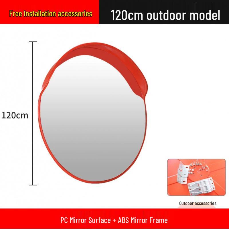 Reflective Convex-Concave Safety Mirror for Indoor/Outdoor Traffic and Garage Corners