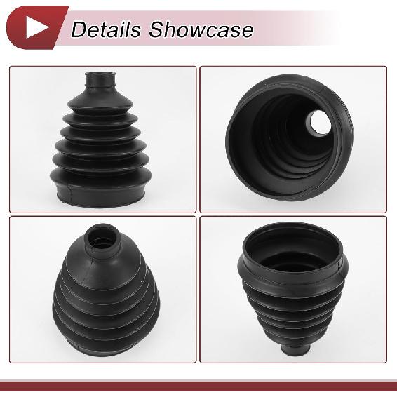 1 Set CV Joint Boot Kit for Mitsubishi Outlander 2008-2013 Outer Constant Velocity Joint Boot W/Clamps No.3817A099 Black Rubber