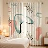 2PCS Digital Print Curtains Mid Century Modern Abstract Rod Pocket