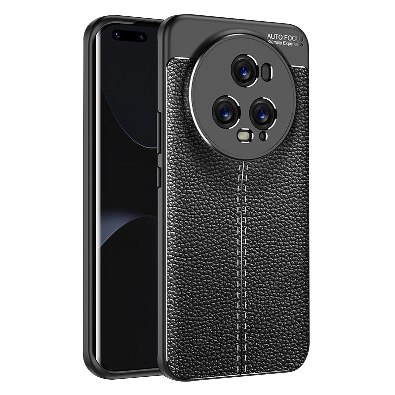 Litchi Texture Slim Case for Honor Magic5 Pro Anti-Drop TPU Phone Cover