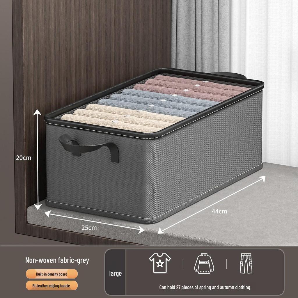 Foldable Wardrobe Drawer Organizer Box with Lid for Clothing, Underwear, and Pants Storage