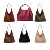 Suede Shoulder Bag Retro Design Large Capacity Crossbody Handbag Adjustable Strap Large Capacity Casual
