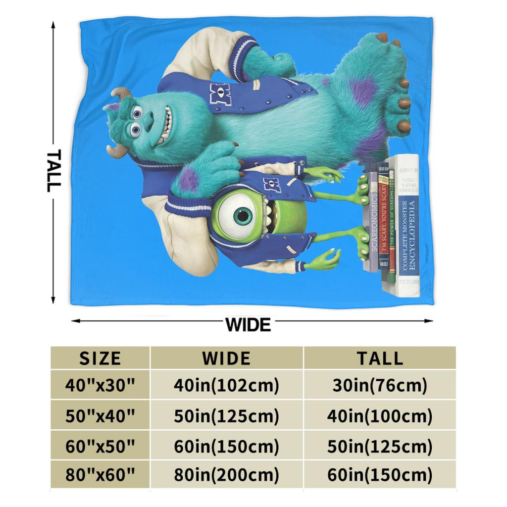 Monsters University Sully Mike Cartoon Fleece Blankets Monsters Inc Customized Throw Blanket for Home Hotel Sofa  Bedspreads,
