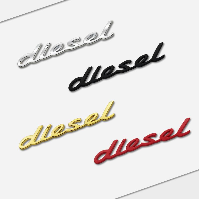 For Mercedes Diesel Letter Emblem Logo Land Rover Toyota Nissan Auto Metal Car Styling 3D Badge Decals Trunk Sticker Accessories