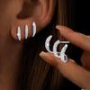 1 Set   Metal Circle Drop Small Earrings For Women Trend Pendant Piercing Earrings Set Jewelry Gifts