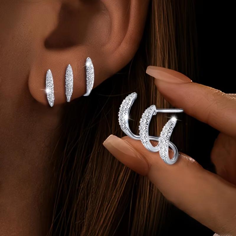 1 Set Metal Circle Drop Small Earrings For Women Trend Pendant Piercing Earrings Set Jewelry Gifts
